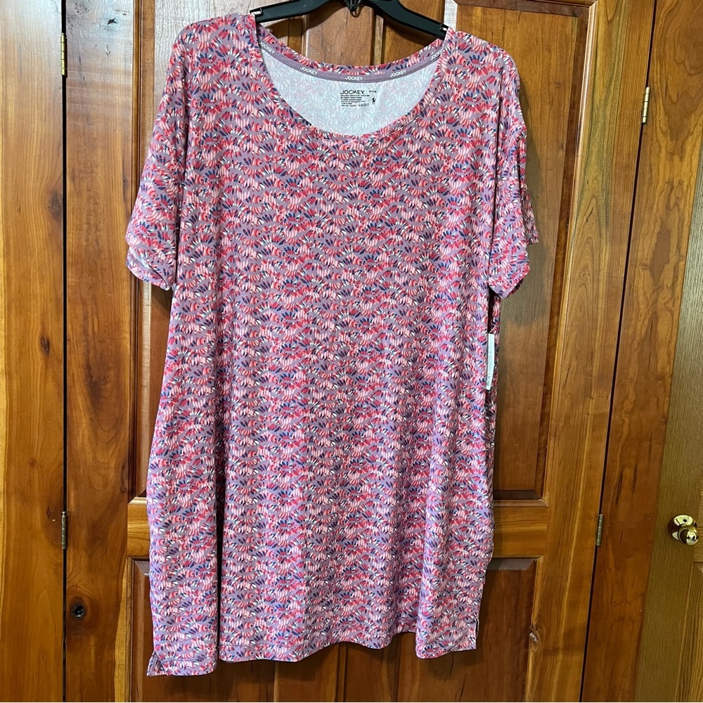Jockey Women's Pink Multi-Color Short Sleeve Nightgown